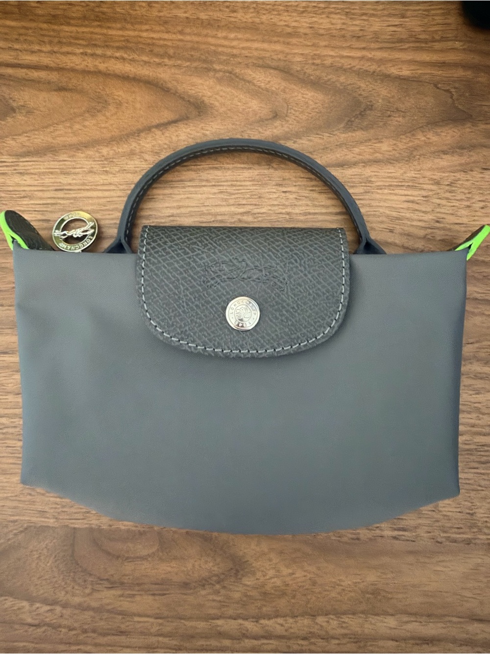 Compact Gray Top-Handle Women's Bag